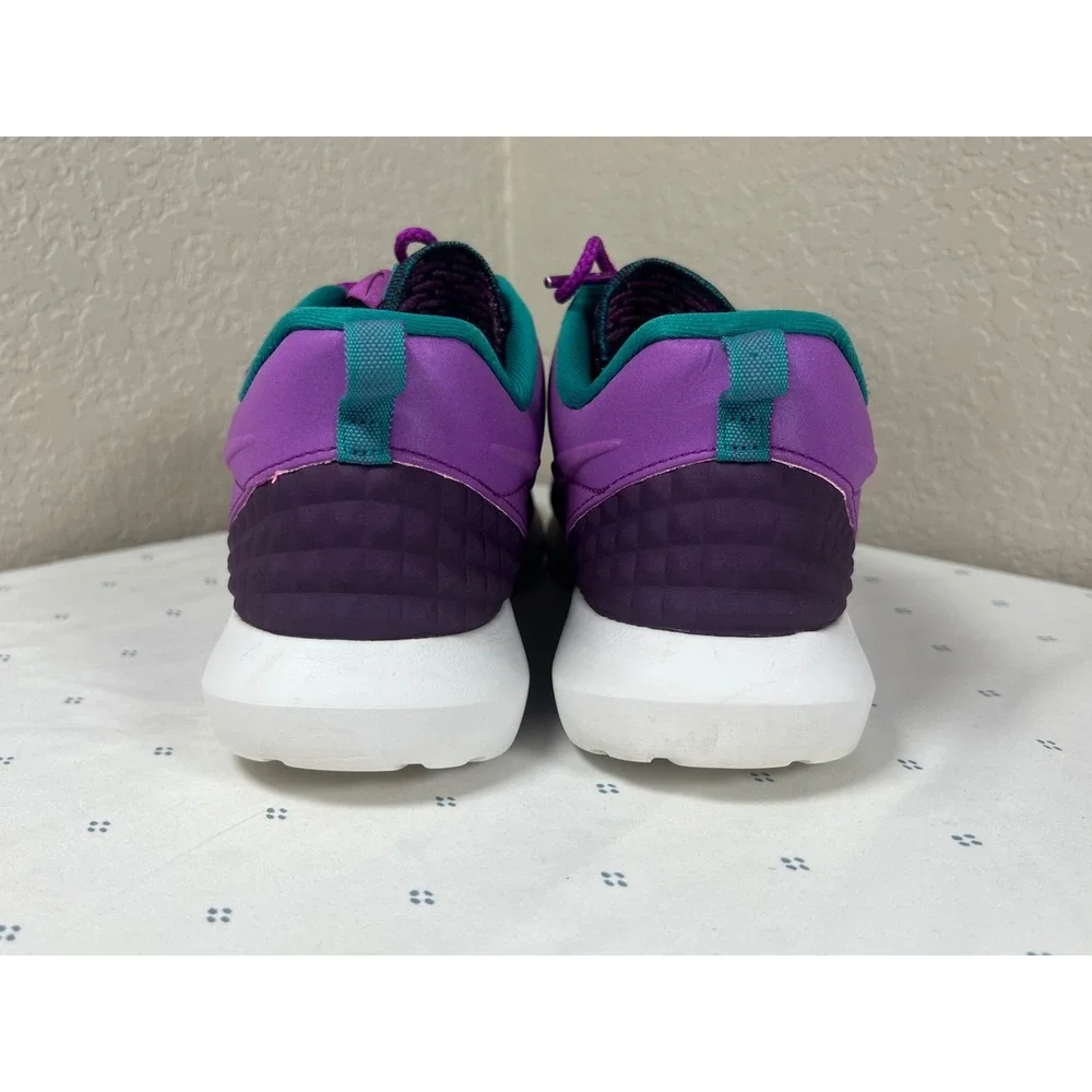Nike Roshe Run NM Flyknit Mens 12 Fuchsia Flash Anthracite Purple 746825-500